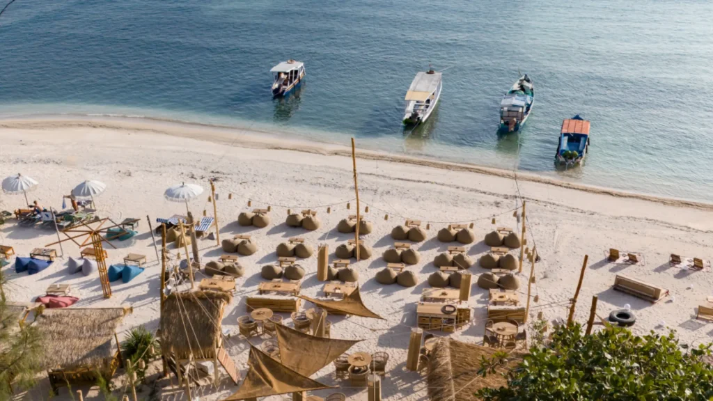 Restaurant located near Gili Air Port offering dining options for arriving travelers.